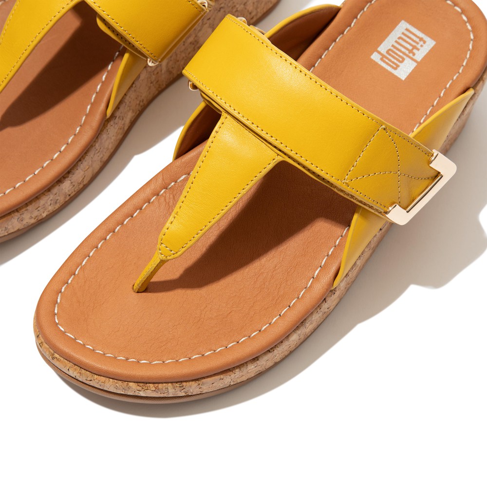 Fitflop Womens Sandals - Remi Adjustable Toe-post - Yellow - 789-FJLPTD